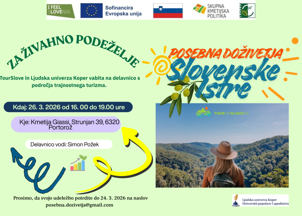 Vabilo na delavnico 26. 3. 2026: Za živahno podeželje – trajnostni turizem kot priložnost