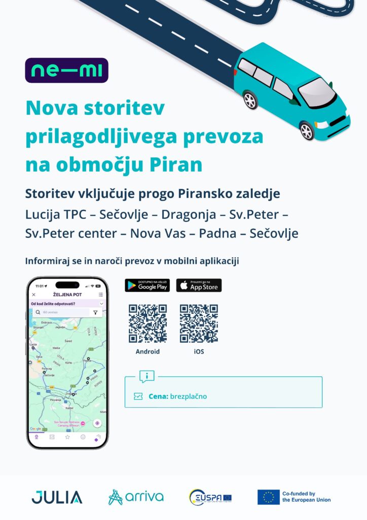 New service: on-demand transport for the hinterland of Piran Municipality