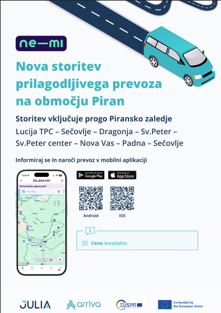 Storitev prilagodljivega prevoza na območju Piran