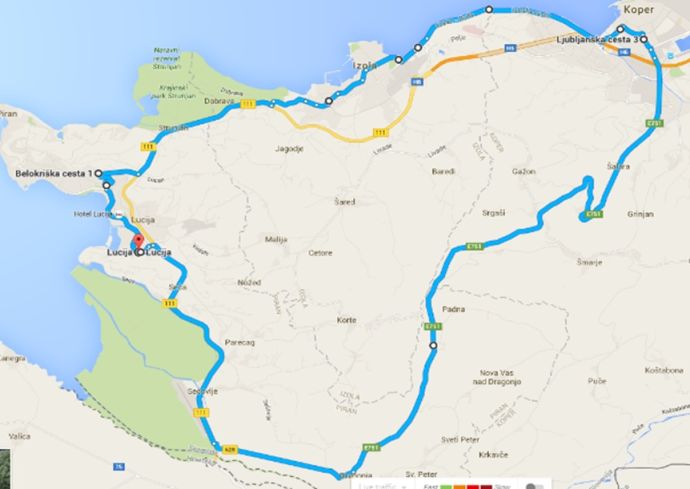 Sketch of the route of the parade
