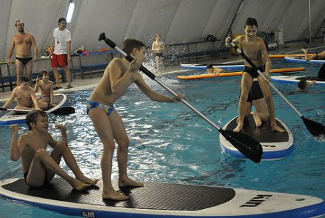 Paddleboarding exercises for children